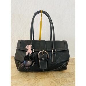 Vtg Coach SOHO black Leather satchel Shoulder bag HandBag 9251